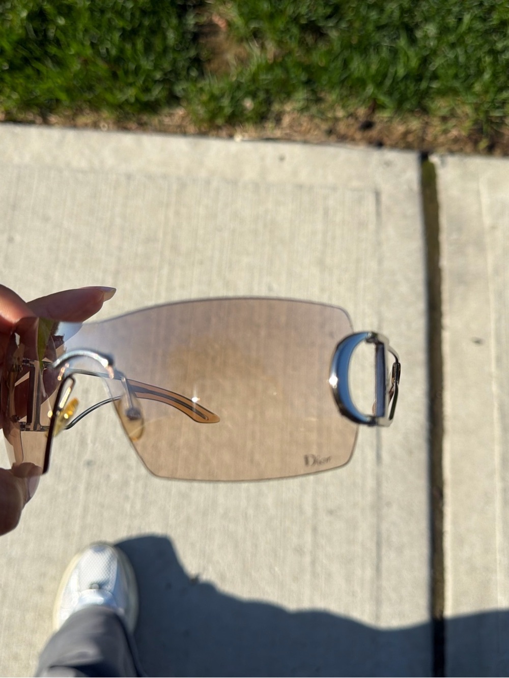 Dior Women's Shield rimless Sunglasses in Brown Gradient vintage - Picture 11 of 13